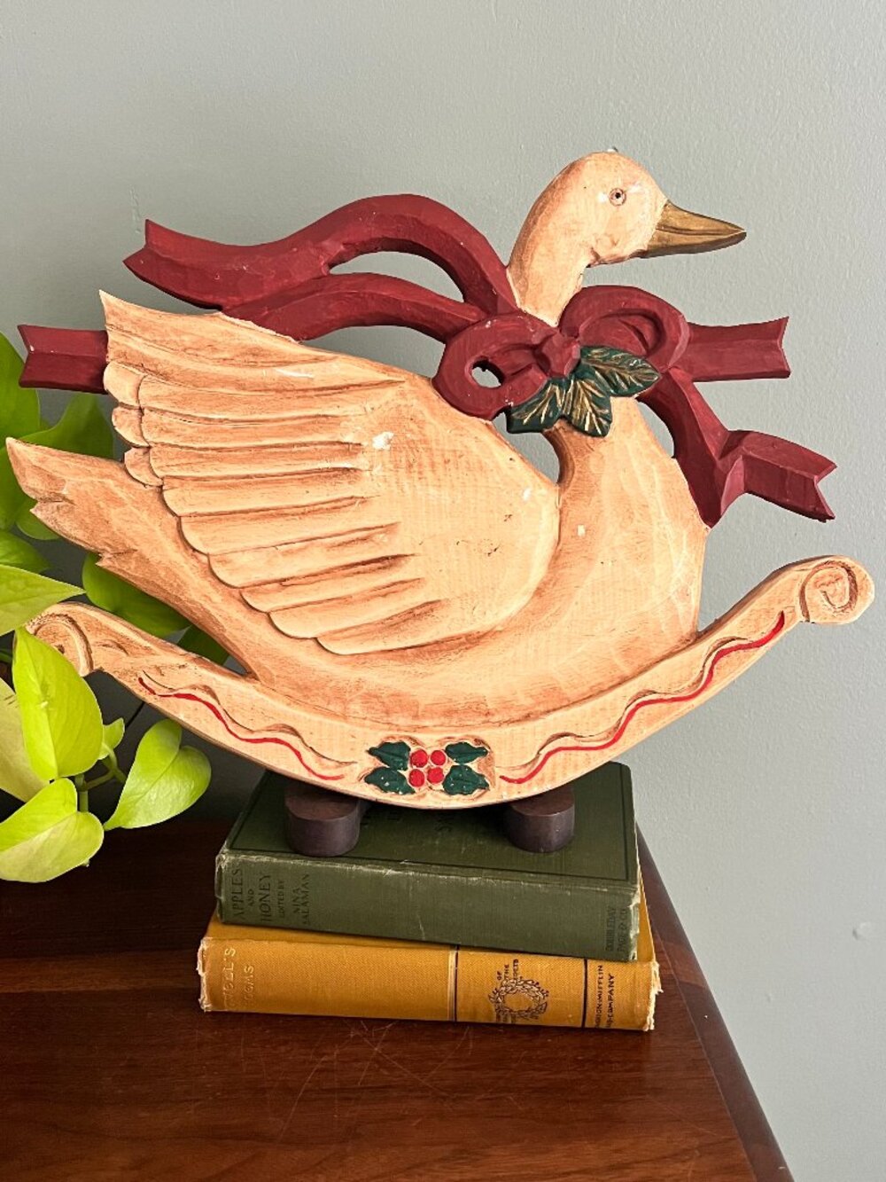 Vintage Selvestri Wooden Goose Wall Decor Scandinavian Folk Art Christmas